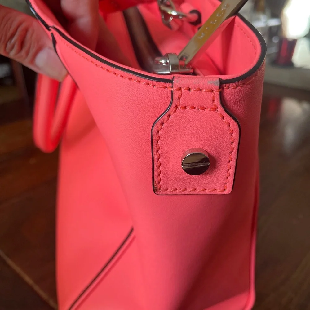 Milly Vibrant Coral Satchel with Detachable Strap